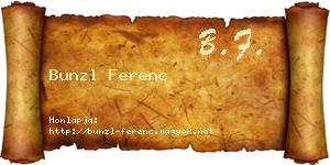 Bunzl Ferenc névjegykártya