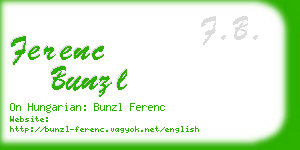 ferenc bunzl business card
